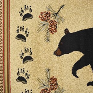 Mayberry Rug Woodlands Bear Rug, 5 ft 3 in x 7 ft 3 in, Red