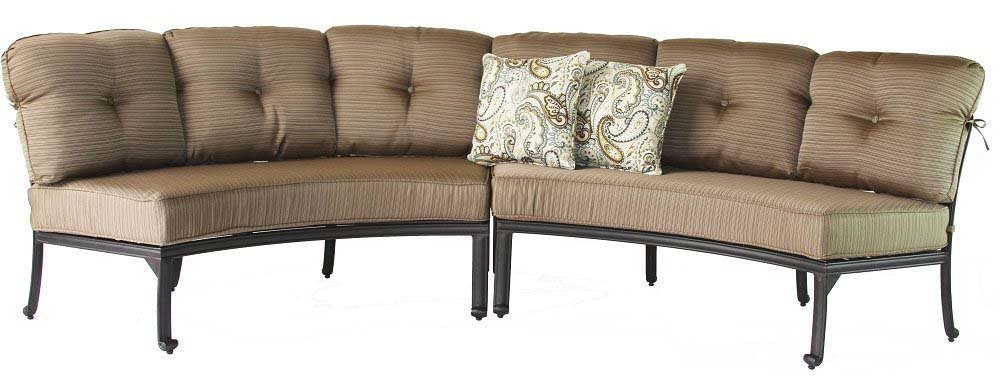 Cast Aluminum Curved Outdoor Sofa Elisabeth 2 Piece Patio Set Desert Bronze