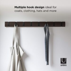 Umbra Flip 8-Wall Mounted Hook (Black-Walnut)