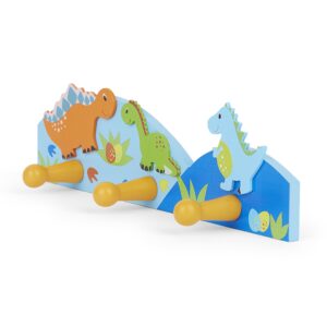 Kids Dinosaur Themed Coat Hook Wall Hooks for Boys Nursery or Bedroom