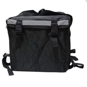 PK-64B: Big Pizza/Food Delivery Bag for Motorcycle or Bicycle, 16"x16"x16", with Metal Rack for Motorcycle Use