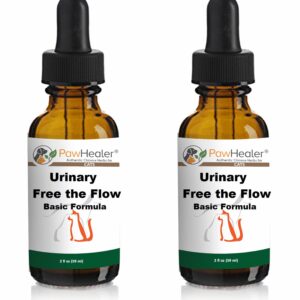 PawHealer Bladder Stones/Crystals: Urinary Free The Flow: Basic Formula - Herbal Liquid Herbs for Cats - 2 fl oz (59 ml) - Buy More Save More (2 Bottles)