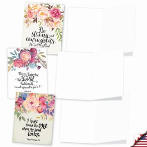 The Best Card Company - 10 Assorted Blank All Occasions Notecards Box Set 4 x 5.12 Inch w/Envelopes Bible Verse, Men, Women Variety Pack (10 Designs, 1 Each) - Holy Sentiments M2380OCB