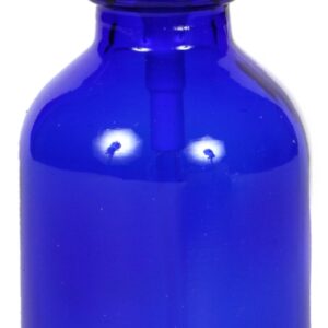 6, Cobalt Blue, 2 oz Glass Bottles, with Black Fine Mist Sprayers