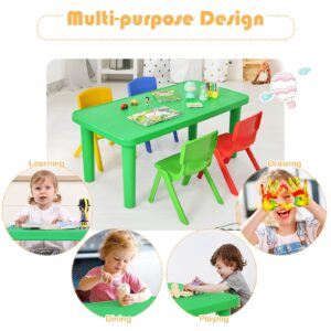 Costzon Kids Plastic Table, Portable Plastic Learn and Play Table for School Home Play Room, Activity Play Table (Table)