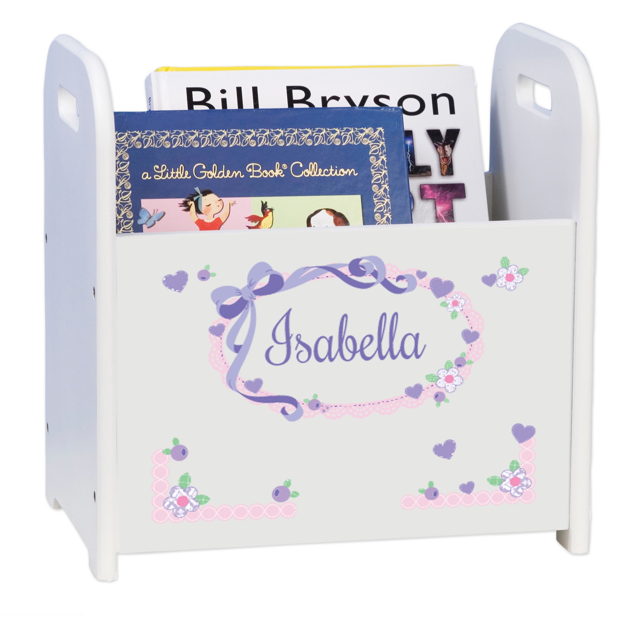 My Bambino Personalized Child's Book Storage Magazine Rack Bin Nursery- Girl's