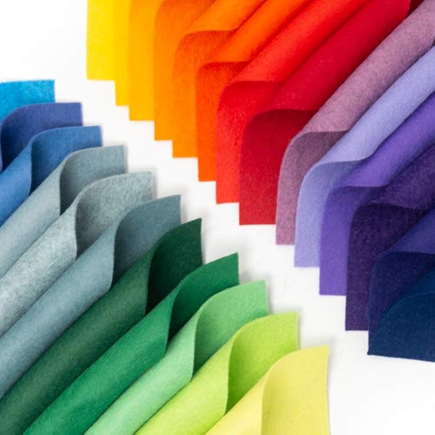 Birsppy 25 Felt Sheets - 6"X12" Rainbows Colors - Made in USA - Merino Wool Blend Felt - OTR Felt