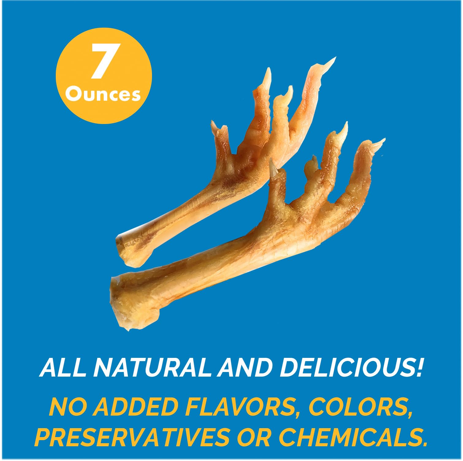 123 Treats Chicken Feet Dog Treats – 100% Natural Baked Chicken Feet for Dogs, Single Ingredient Chew Snacks, Support Joint & Dental Health | Excellent Source of Chondroitin (7 Ounces)