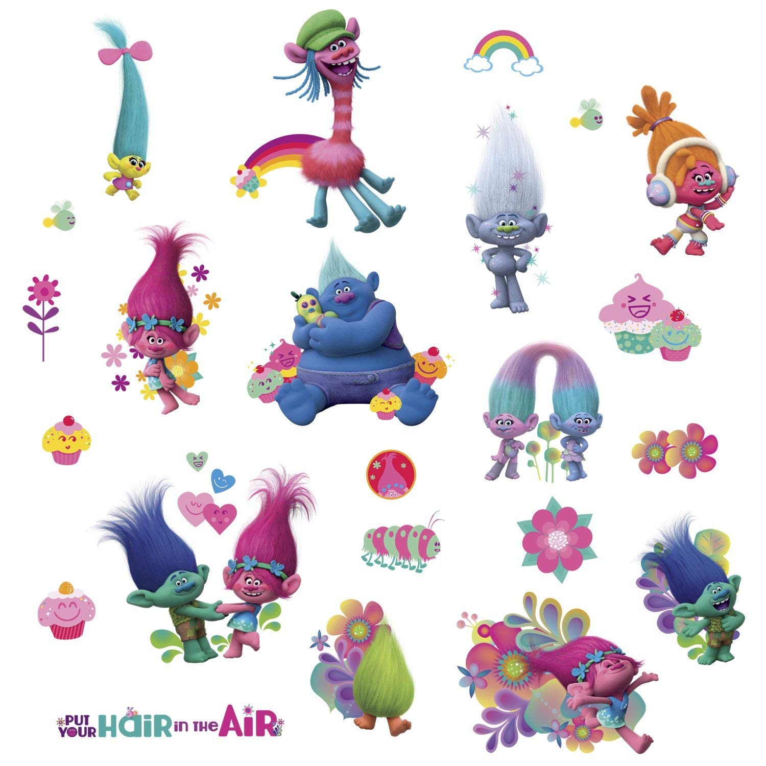 RoomMates DreamWorks Trolls Peel and Stick Wall Decals by RoomMates, RMK3400SCS