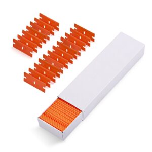 ehdis plastic razor blades 100 pcs double edged plastic blade for safety glass scraper and plastic razor scraper tool for remove decals stickers adhesive label glue and glass clean-orange