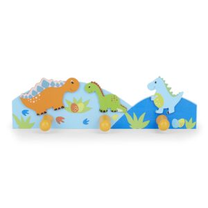 kids dinosaur themed coat hook wall hooks for boys nursery or bedroom