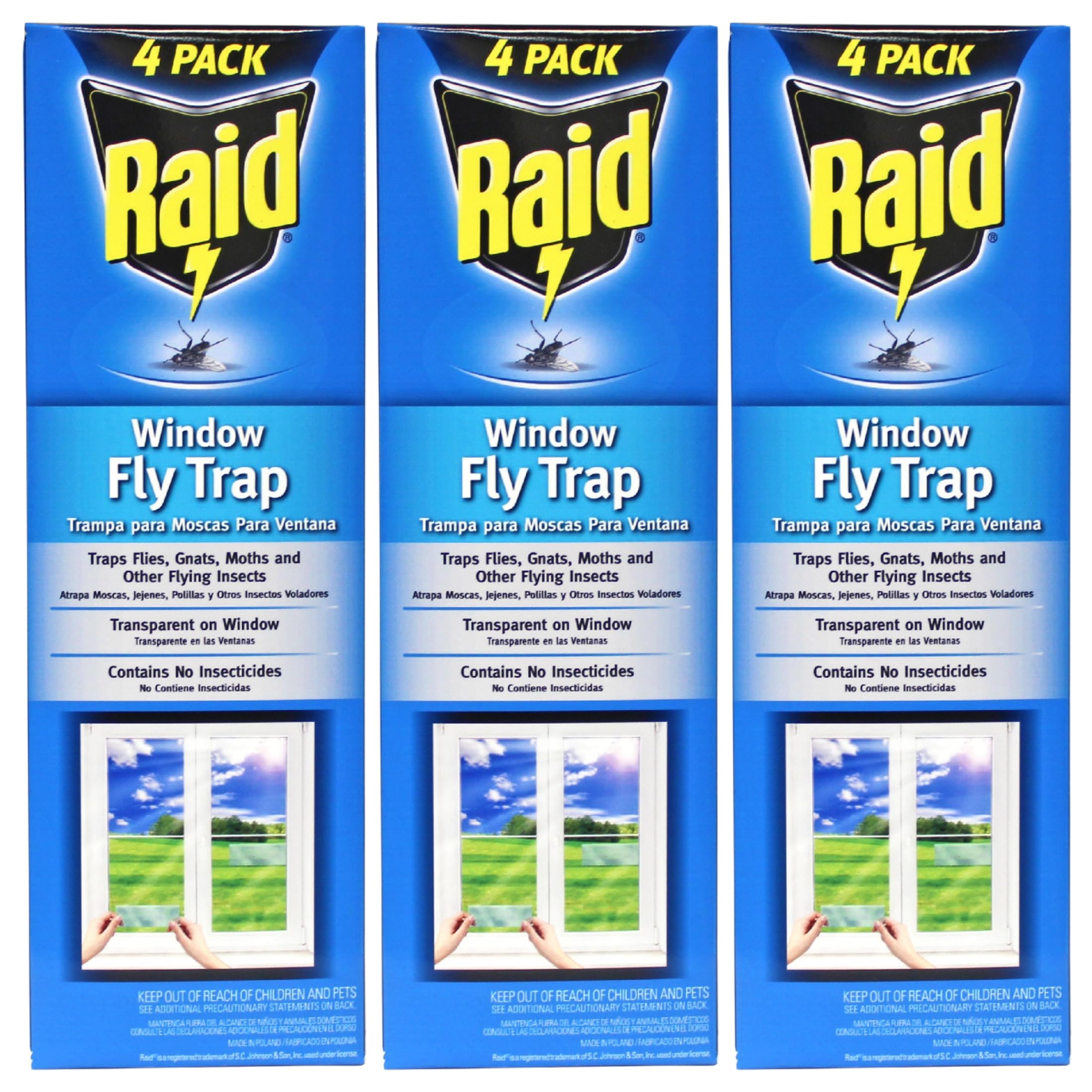 Raid Window Fly Trap, 4 Count (Pack of 3)