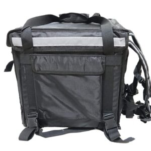 PK-64B: Big Pizza/Food Delivery Bag for Motorcycle or Bicycle, 16"x16"x16", with Metal Rack for Motorcycle Use