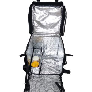 PK-64B: Big Pizza/Food Delivery Bag for Motorcycle or Bicycle, 16"x16"x16", with Metal Rack for Motorcycle Use