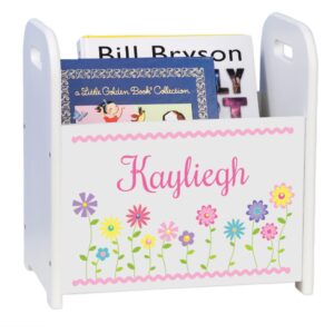 My Bambino Personalized Child's Book Storage Magazine Rack Bin Nursery- Girl's