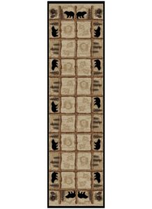 rustic lodge, bear cabin 2x8 area rug, 2'3"x7'7" multi 7472