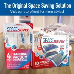 Spacesaver 6 Pack Vacuum Storage Bags for Travel and Home - Save 80% Space - Compression Vacuum Sealer Bags for Clothing, Comforters, and Bedding - With Hand Pump, 2 Each Medium, Large, Jumbo