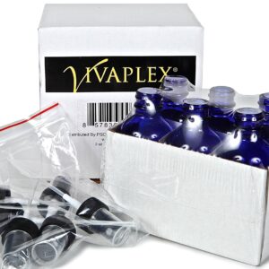 6, Cobalt Blue, 2 oz Glass Bottles, with Black Fine Mist Sprayers