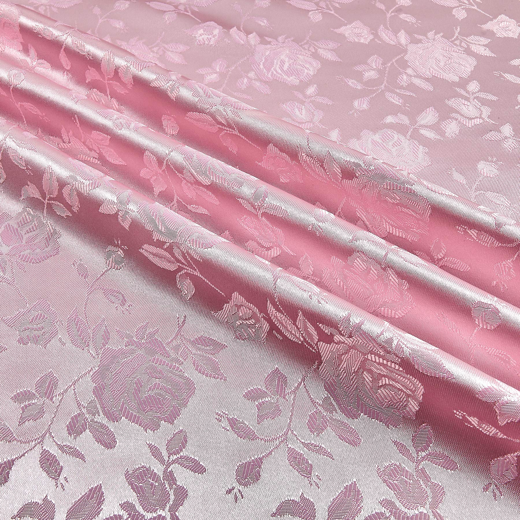 Rose Satin Jacquard Pink, Fabric by the Yard