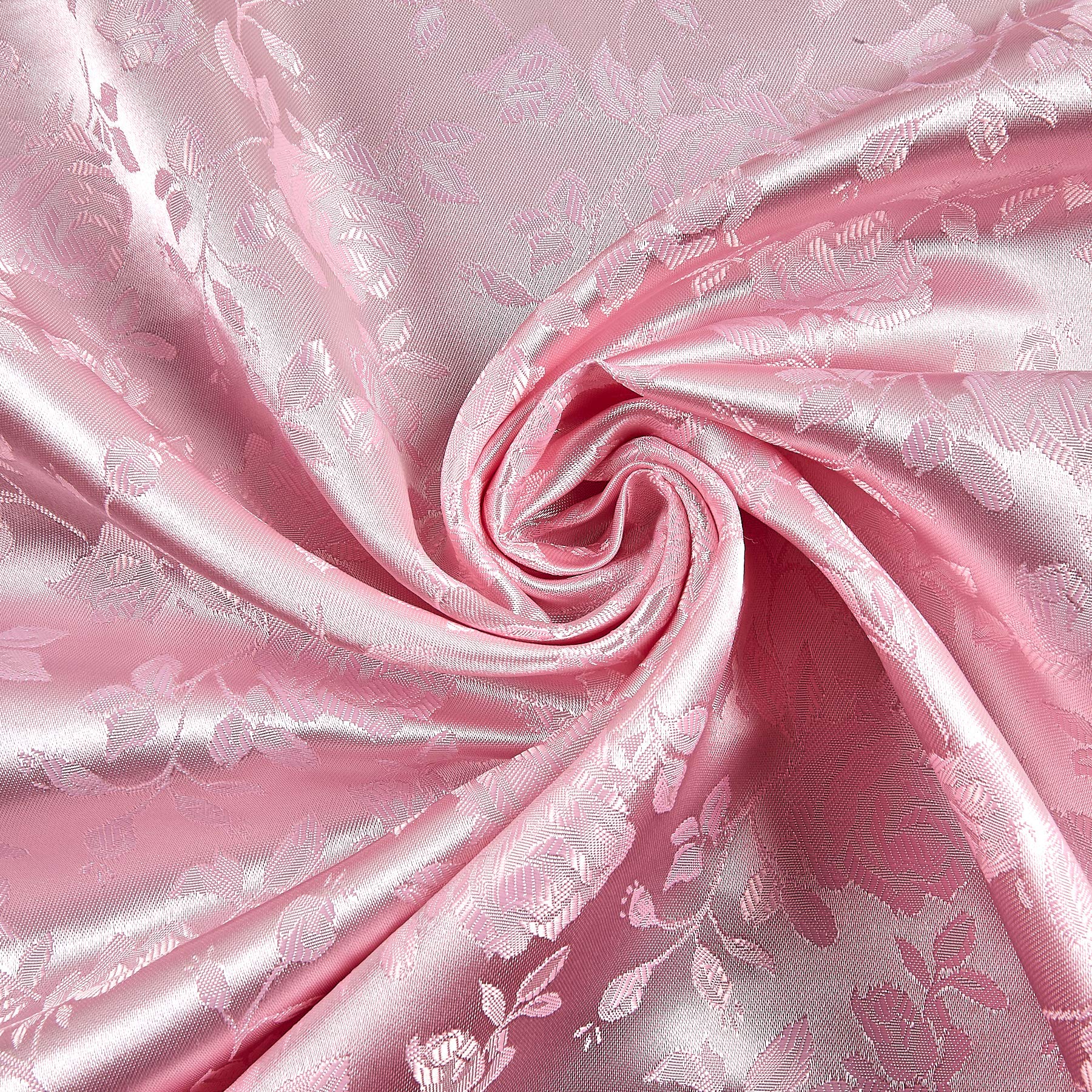 Rose Satin Jacquard Pink, Fabric by the Yard