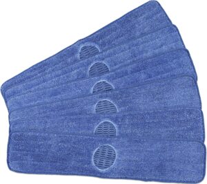 cleanaide twist yarn microfiber mop pad with spot cleaning scrubber, 24 inches, 6 pack