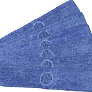 CleanAide Twist Yarn Microfiber Mop Pad with Spot Cleaning Scrubber, 24 Inches, 6 Pack