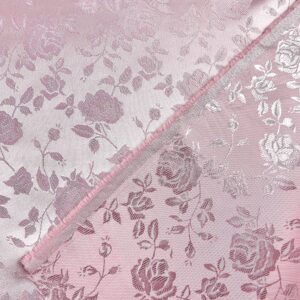 Rose Satin Jacquard Pink, Fabric by the Yard