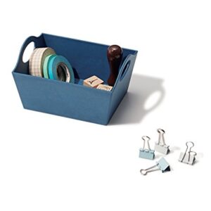 like-it EPE-23 Small Storage Mini Basket, Small, Set of 3, Paper Mix, Blue, Approx. Width 5.8 x Depth 4.4 x Height 3.2 inches (14.8 x 11.1 x 8.1 cm)