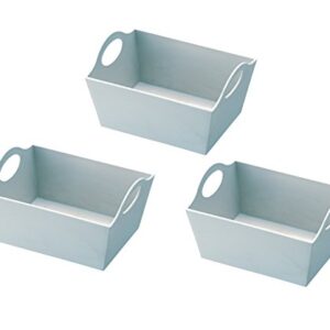 like-it EPE-23 Small Storage Mini Basket, Small, Set of 3, Paper Mix, Blue, Approx. Width 5.8 x Depth 4.4 x Height 3.2 inches (14.8 x 11.1 x 8.1 cm)