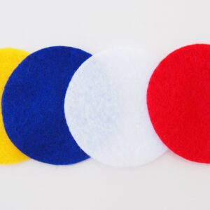 Playfully Ever After Blue, Red, White & Yellow Craft Felt Circles (3 Inch - 30pc)