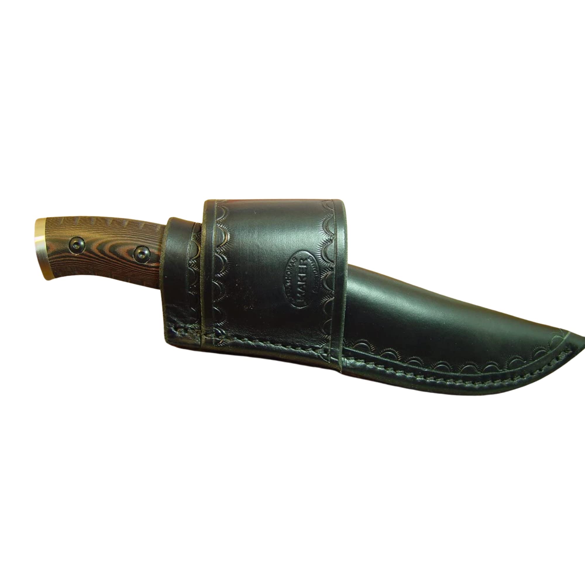 Custom cross draw knife sheath for the buck Selkirk knife. The sheath is made out of water buffalo hide leather Black.