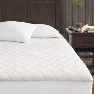 Woolrich Heated Sherpa ELEC MATT Mattress Pad with Auto Shut Off Timer and 5 Heat Level Setting Controller(s) Super Warm, King: 78x80, White