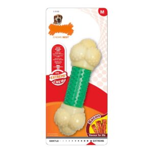 nylabone double action chew bone dog toy size: regular