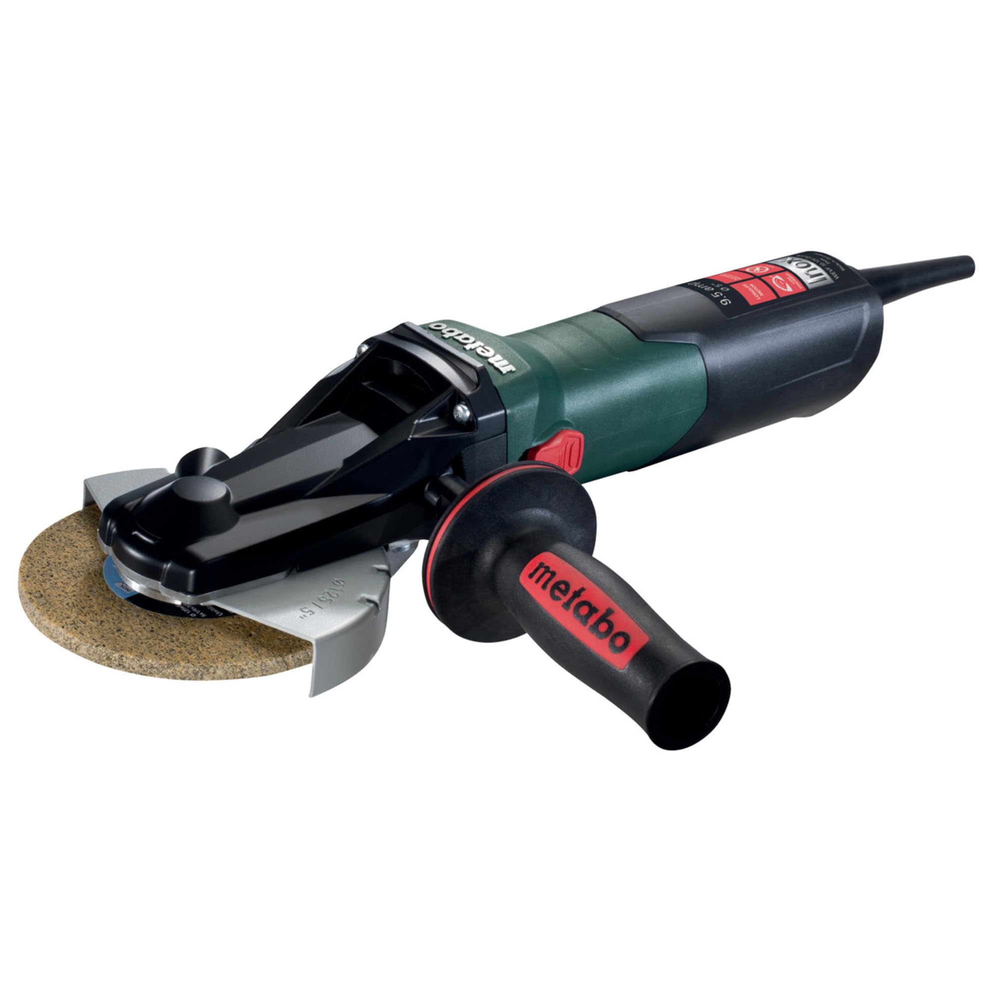 Metabo 4-1/2-Inch / 5-Inch Flat Head Angle Grinder, 2,000-7,600 RPM, 9.5 Amp w/Lock-on, Electronics, Made in Germany, WEVF 10-125 Quick Inox, 613080420, Green