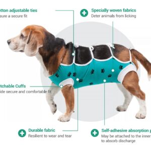 E-Collar Alternative for Cats and Dogs: After Surgey Wear. Recommended by Vets (X-Large, Bottle Green)