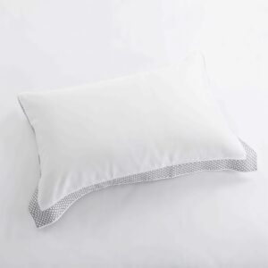 SUPERIOR Glenmont Embroidered Duvet Cover Set, Long-Staple Cotton, King/Cal King, White