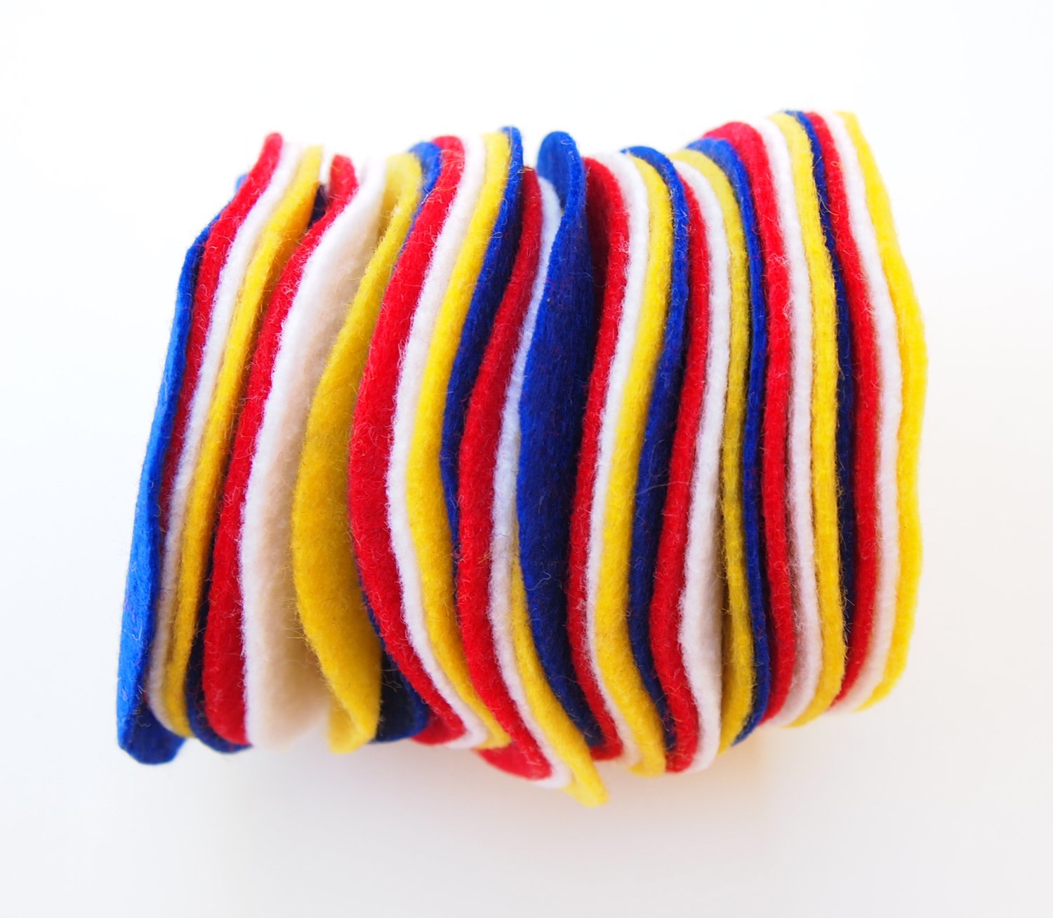 Playfully Ever After Blue, Red, White & Yellow Craft Felt Circles (3 Inch - 30pc)