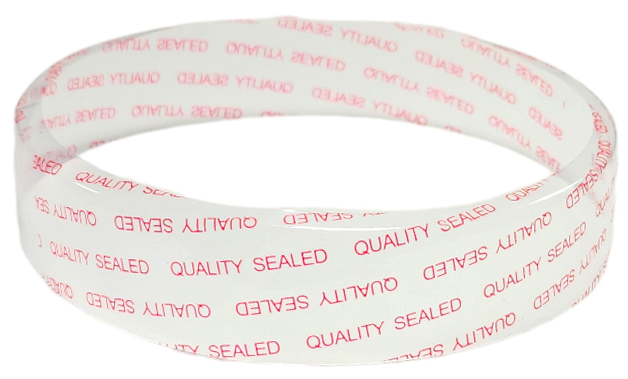 Clear w/Red Safety Print Thermal Heat Seal Shrink Bands - Fits Plastic Soup/Deli Containers (Pack of 1000)