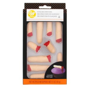 Wilton Industries 10 Count Severed Finger Halloween Icing Decorations, Multicolor