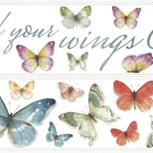 RoomMates RMK3263SCS Lisa Audit Butterfly Quote Peel and Stick Wall Decals