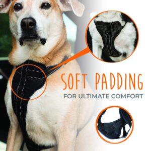 Mighty Paw Vehicle Safety Dog Harness - Adjustable Straps - Soft Padding - No Pull Front Leash Attachment - Padded Car Harness for Dog Vehicle Safety - Comfortable Dog Harness for All Dog Breeds