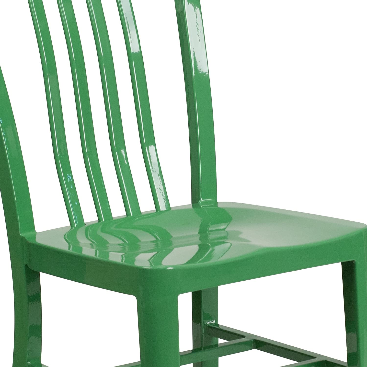 Flash Furniture Gael Commercial Grade 2 Pack Green Metal Indoor-Outdoor Chair