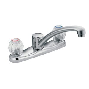 moen gidds-7900blf chateau kitchen faucet with two handles and low arc, chrome