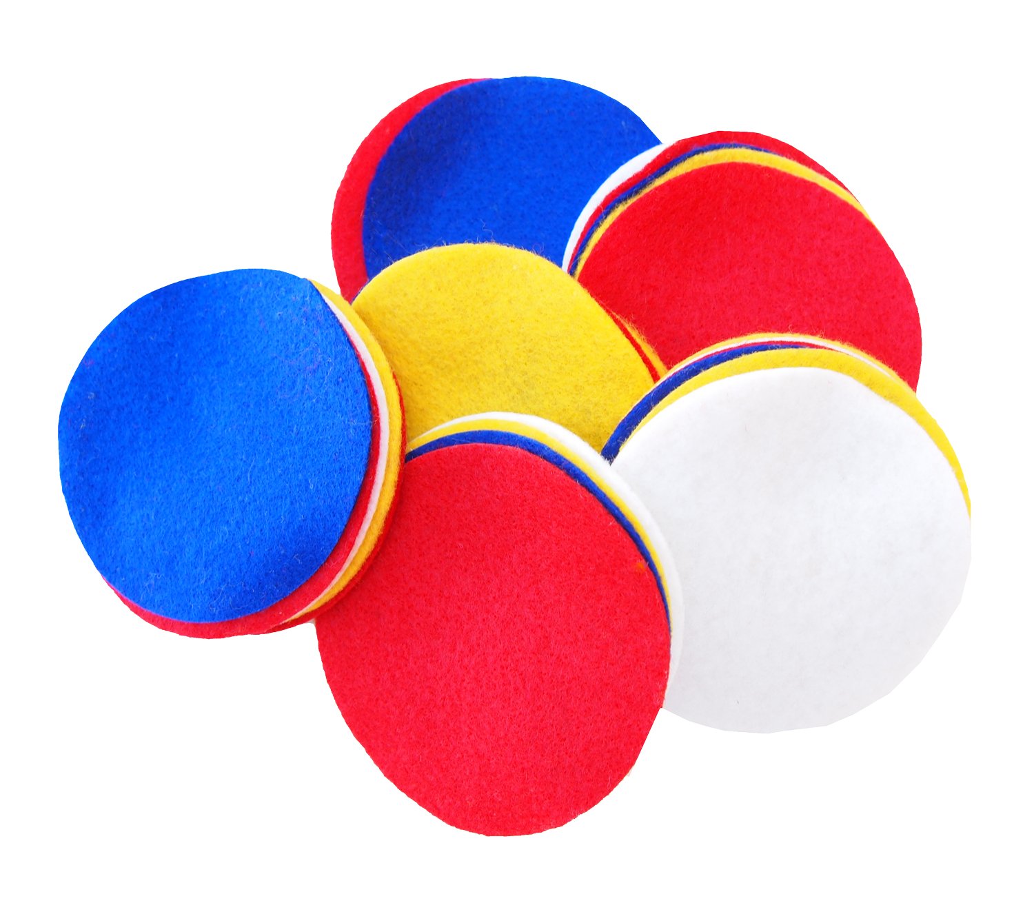 Playfully Ever After Blue, Red, White & Yellow Craft Felt Circles (3 Inch - 30pc)