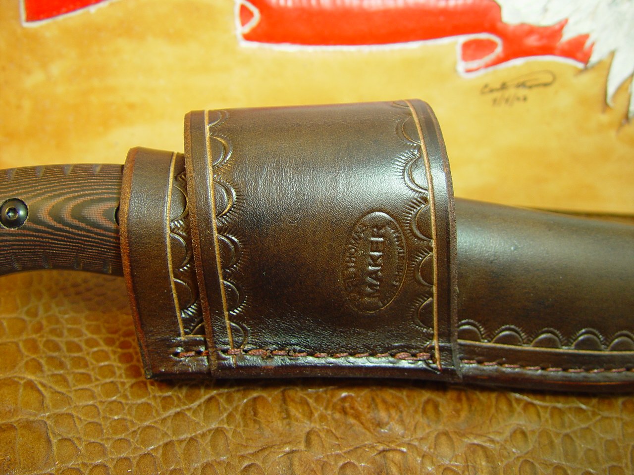 Leather Knife Sheath/Leather Knife Case/Leather Knife Holster Made To Fit A Buck Selkirk 863 Knife