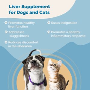 PranaPets Liver Supplement for Pets Naturally Aids in Healthy Liver Function for Dogs & Cats | Herbal Formula Helps Relieve Abdominal Pain, Indigestion & Inflammation of Liver & Gallbladder