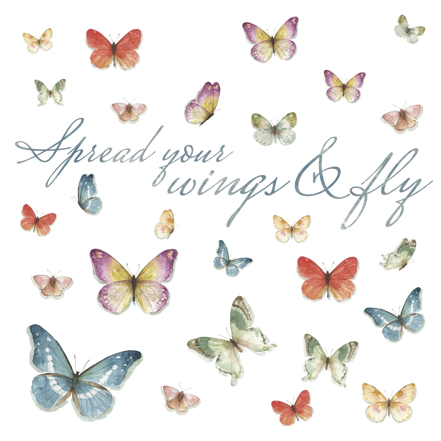 RoomMates RMK3263SCS Lisa Audit Butterfly Quote Peel and Stick Wall Decals