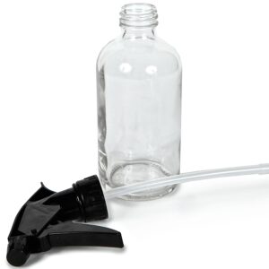 Vivaplex, 2, Large, 8 oz, Empty, Clear Glass Spray Bottles with Black Trigger Sprayers