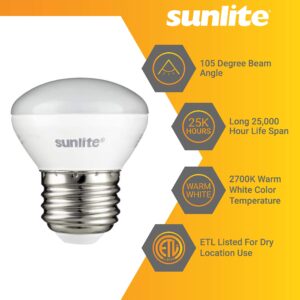 Sunlite 80431 LED R14 Mini Reflector Floodlight Light Bulb, 4 Watts (25W Equivalent), 250 Lumens, Medium (E26) Base, Dimmable, ETL Listed, 2700K Soft White, 1 Count