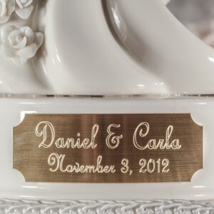 Personalized Stylized Dancing Bride and Groom Wedding Cake Topper - Custom Names and Wedding Date